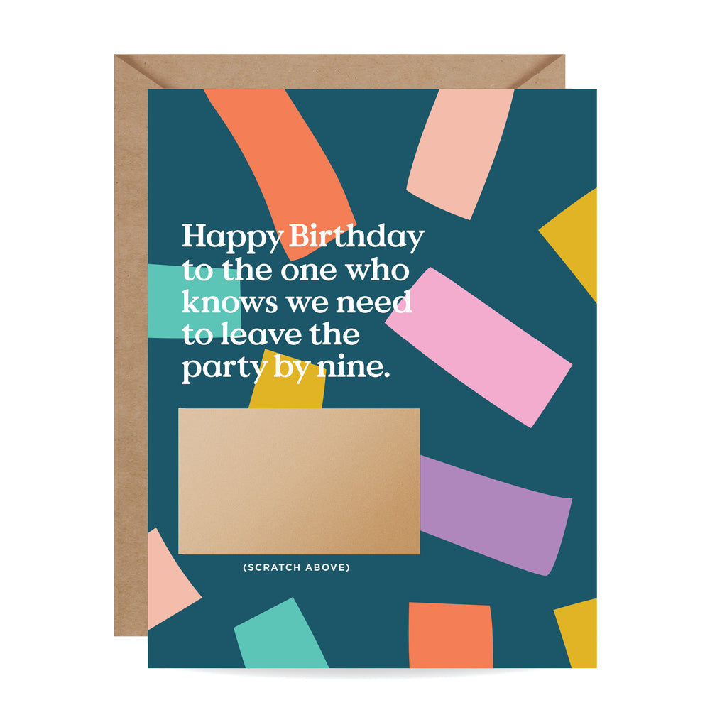 Leave By Nine Scratch-off Birthday Card
