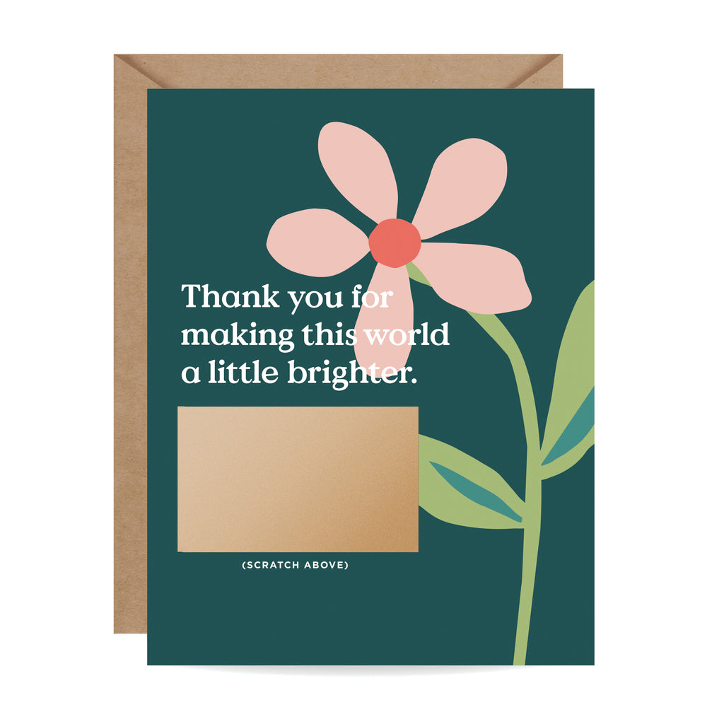 A Little Brighter Scratch-off Thank You Card