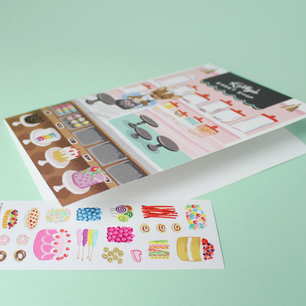 Sweet Shop Sticker Scene Card