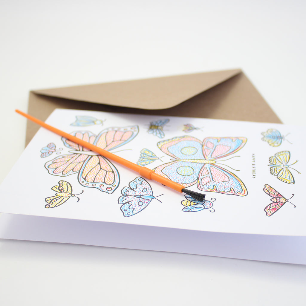 Butterfly Paint With Water Birthday Card