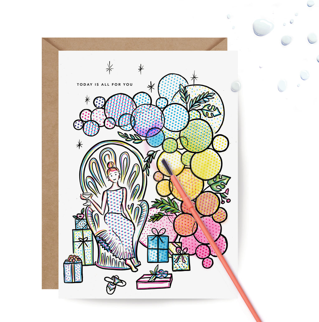 Paint With Water, Kids, Happy Birthday, Greeting Card, Flower, Boho, Birthday Girl, Birthday Gift,  Birthday Card, Birthday  Balloons, balloon, friendship birthday, Encouragement, Her Birthday, Pop Culture