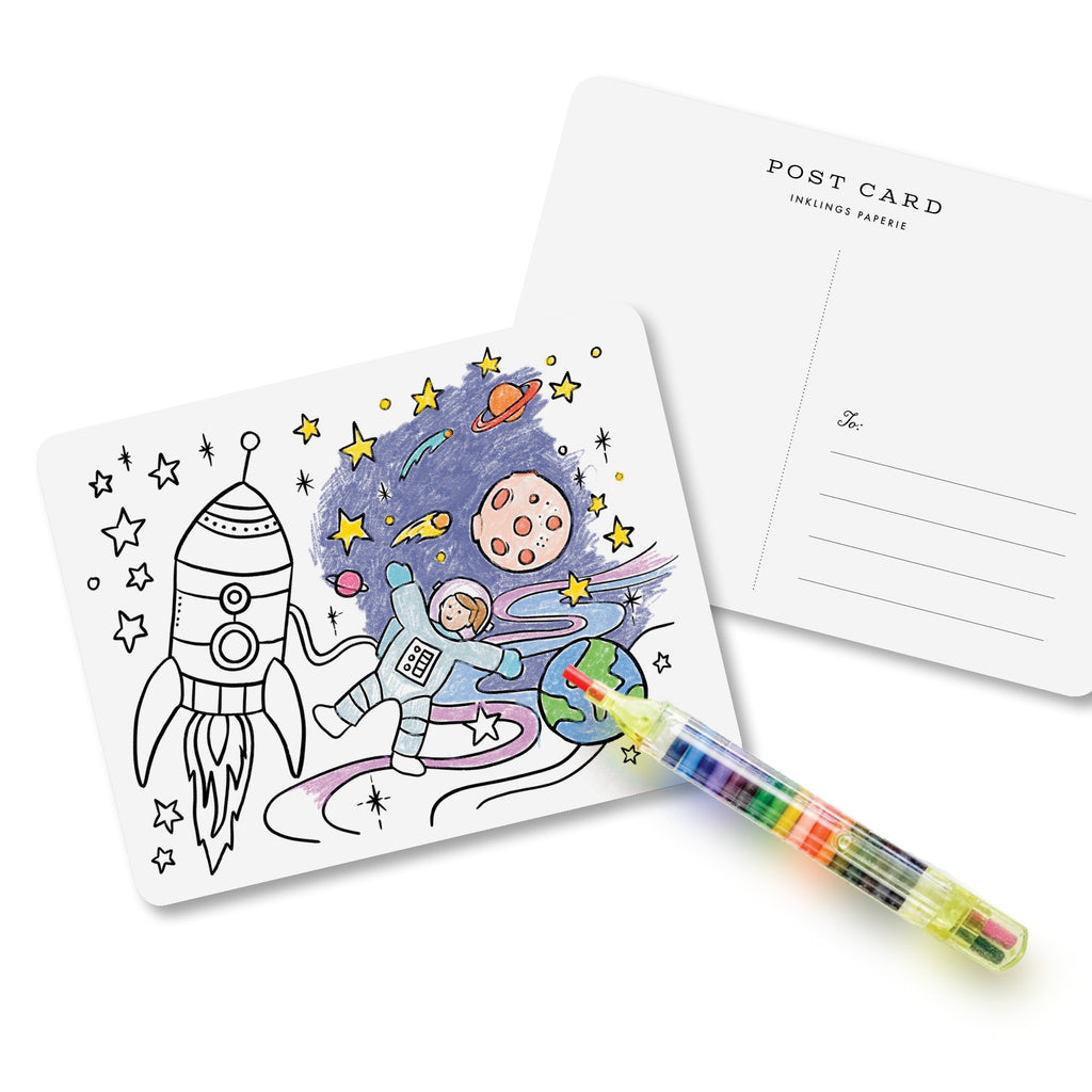 Kids Color-In Postcard Kit - Inklings Paperie