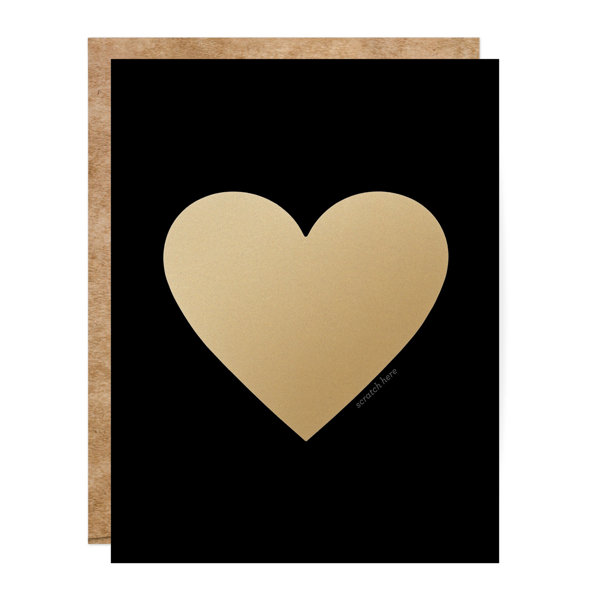 Black & Gold Heart Scratch-off Card – Inklings Paperie