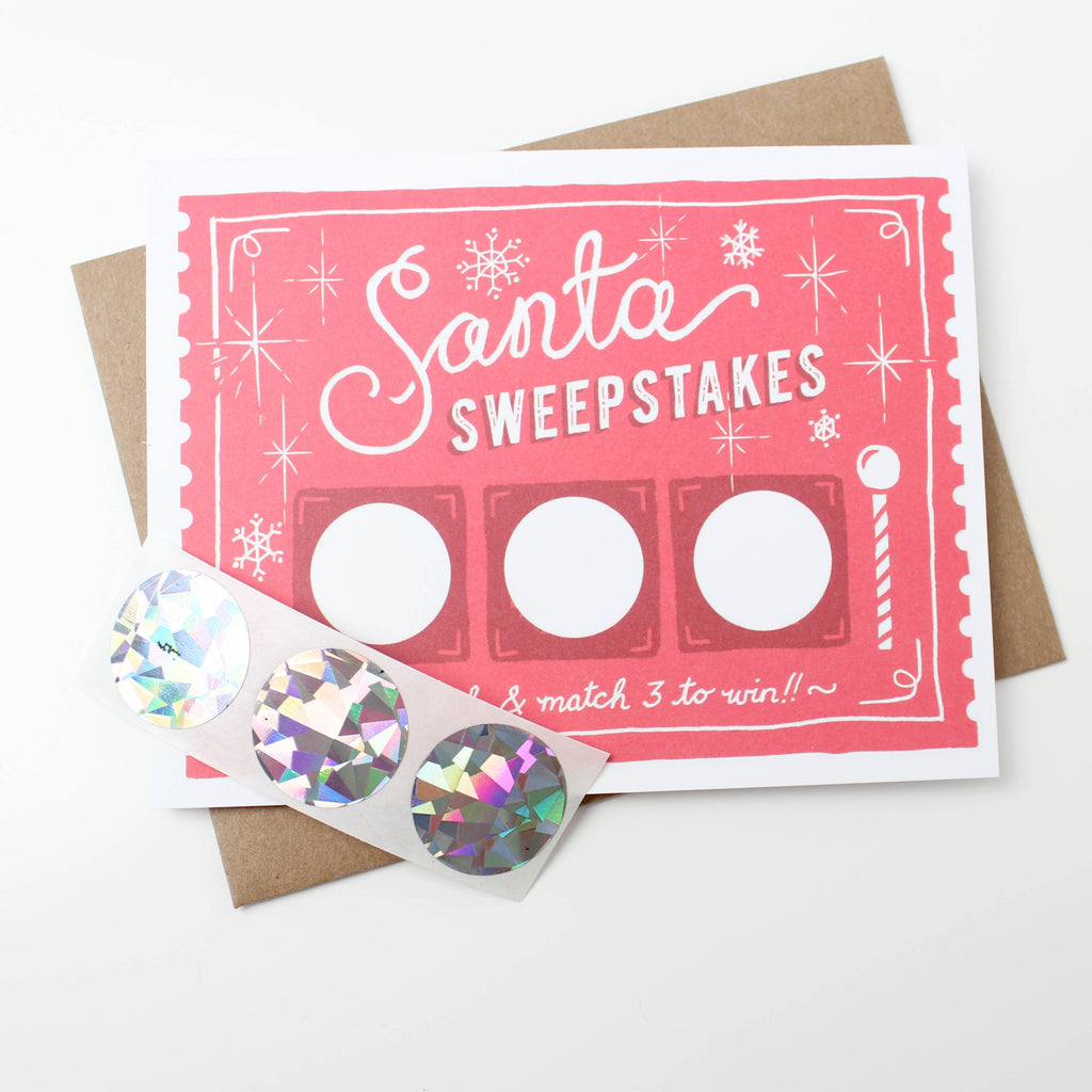 Santa Sweepstakes Scratch-off Card - Inklings Paperie