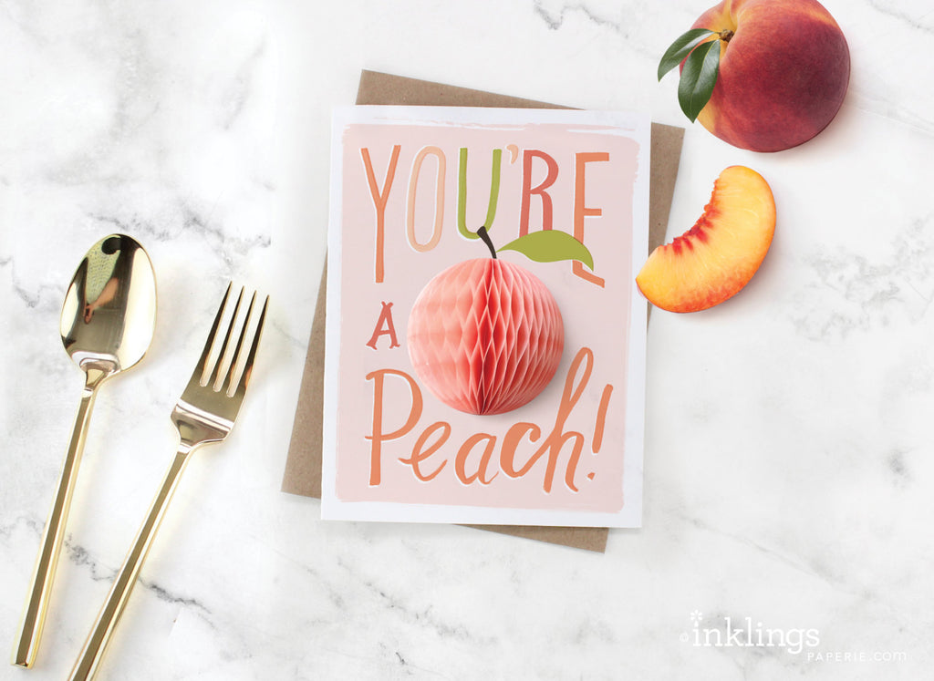 Peach Pop-up Card - Inklings Paperie
