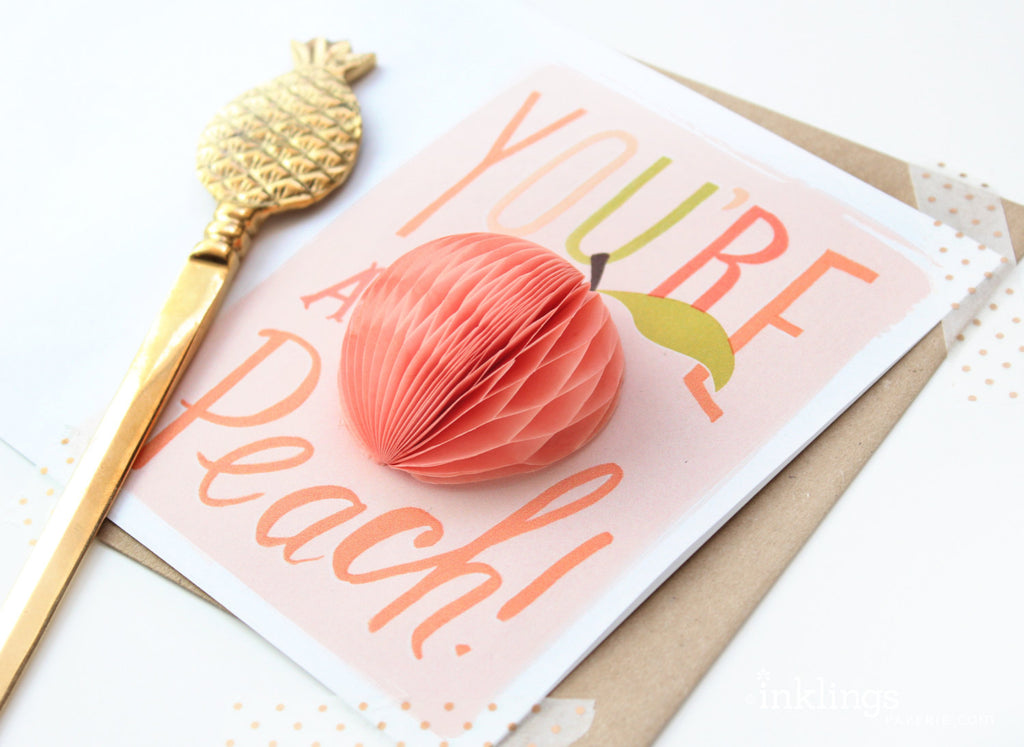 Peach Pop-up Card - Inklings Paperie