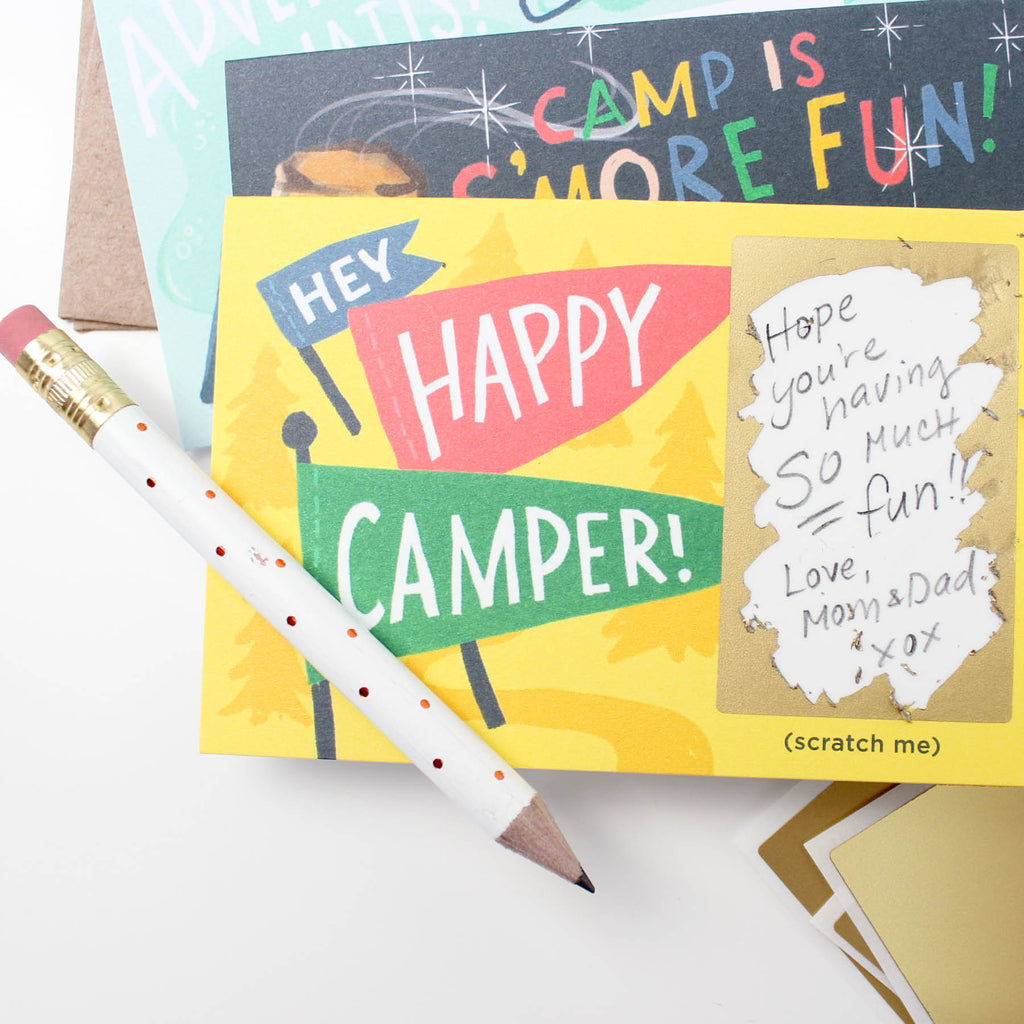 Camp Scratch-off Mini Notes, Mini Notes, Camp. Camper, Overnight camp. kids, summer, smores, adventure, happy camper, scratch off