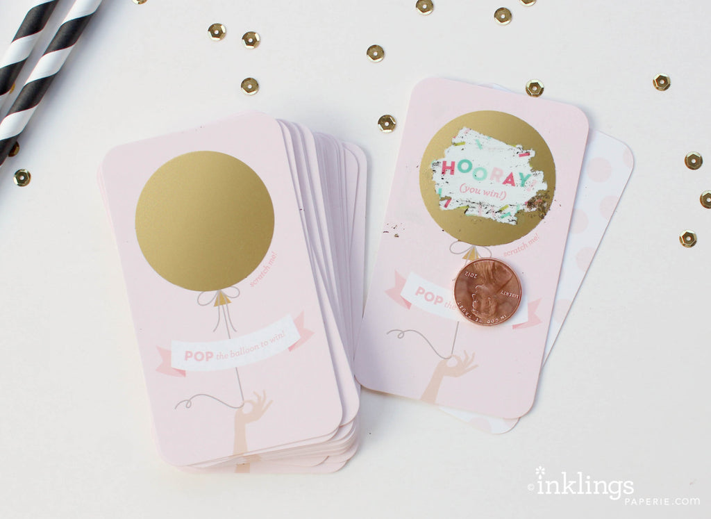 Pink Balloon Scratch-off Game - Inklings Paperie