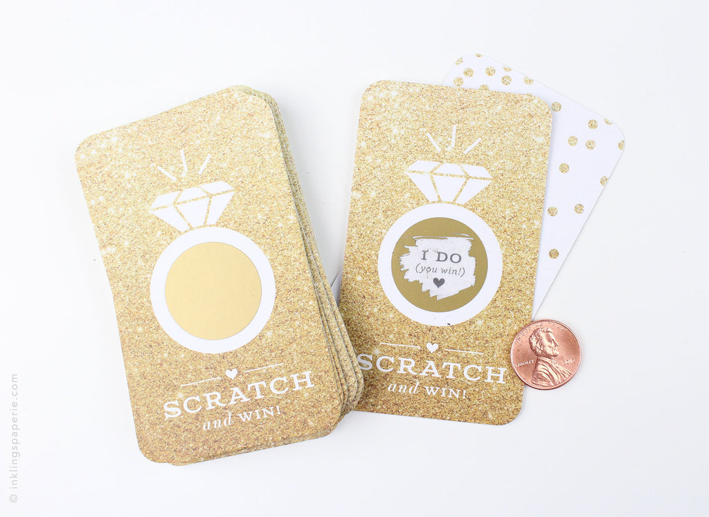 Bridal Scratch-off Game - Gold Glitter - Inklings Paperie