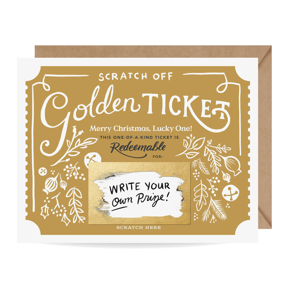Golden Ticket Christmas Scratch-off Card