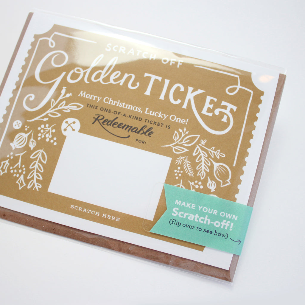 Golden Ticket Christmas Scratch-off Card