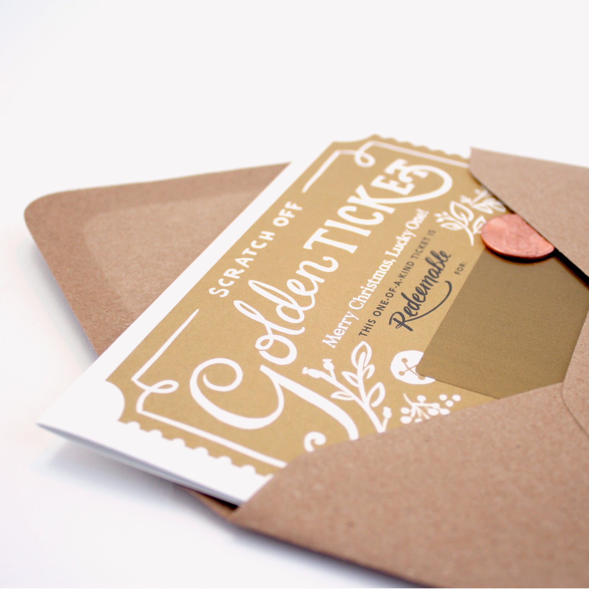 Golden Ticket Christmas Scratch-off Card – Inklings Paperie