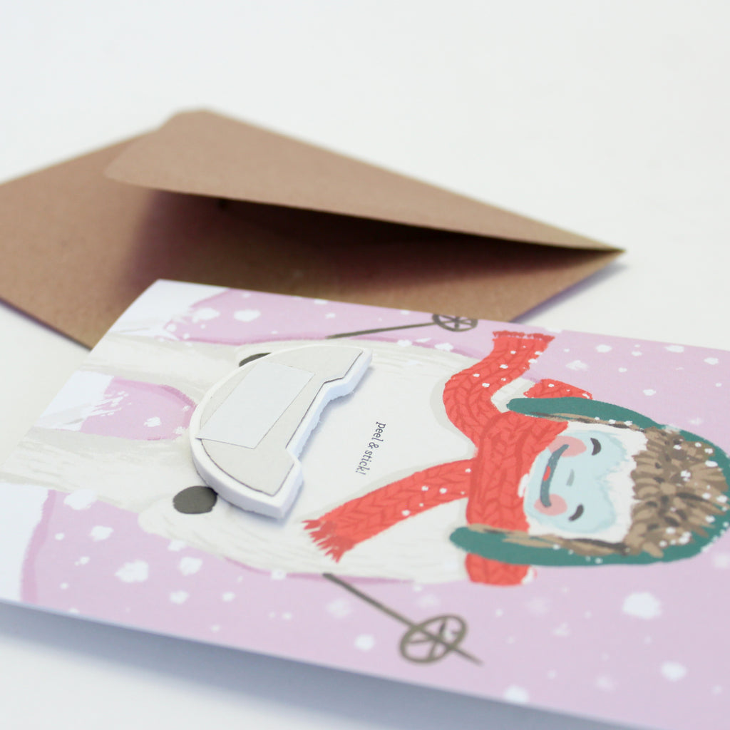 Pop-up Card - Skiing Yeti