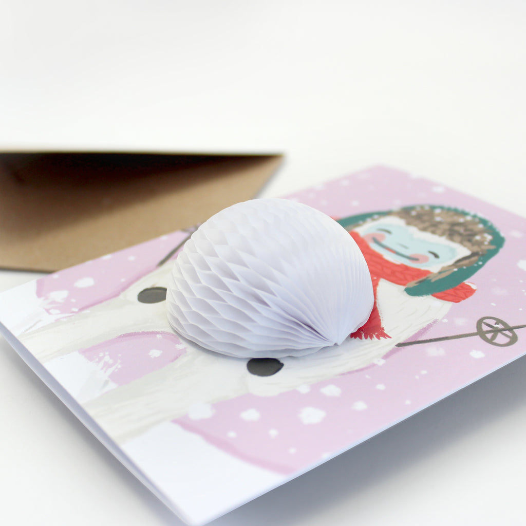 Pop-up Card - Skiing Yeti