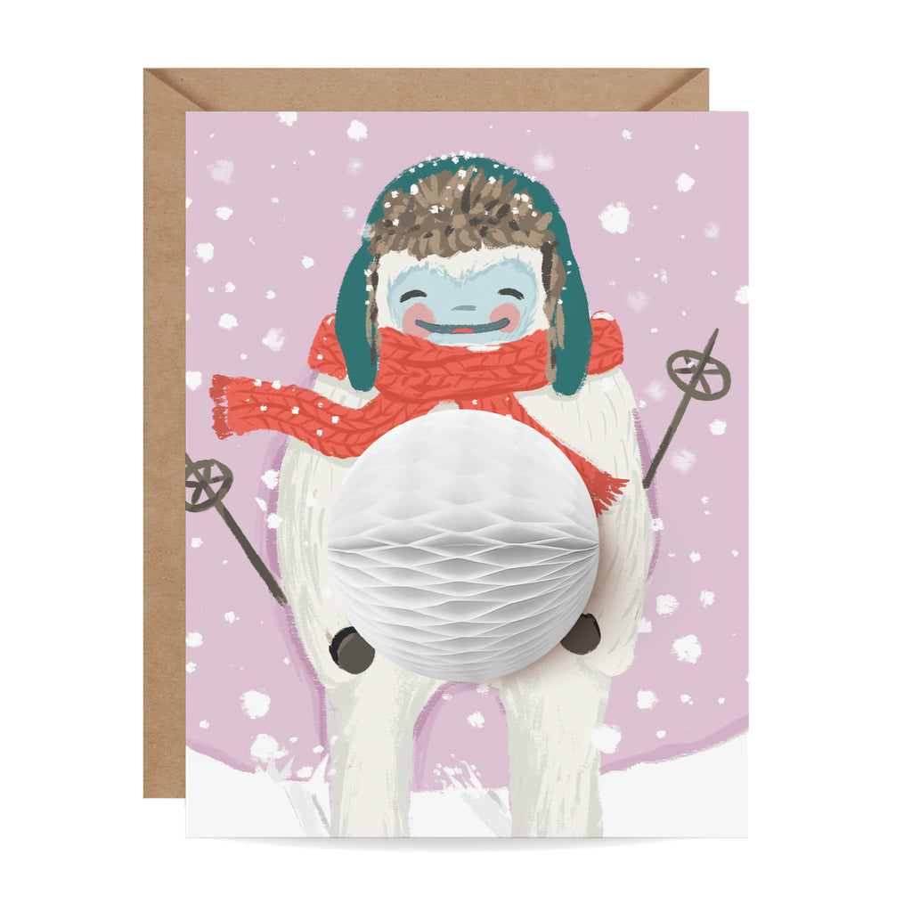 Pop-up Card - Skiing Yeti