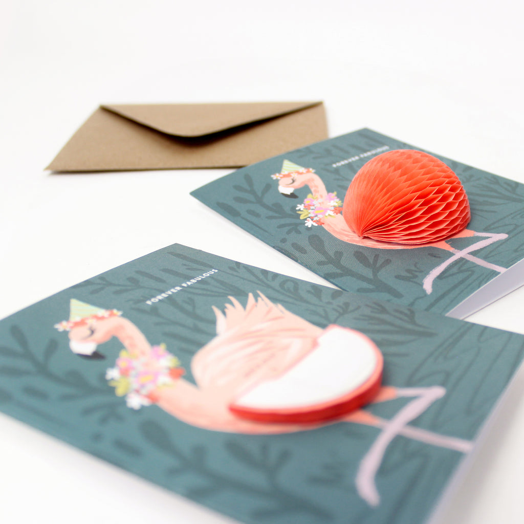 Pop-up Card - Flamingo Birthday