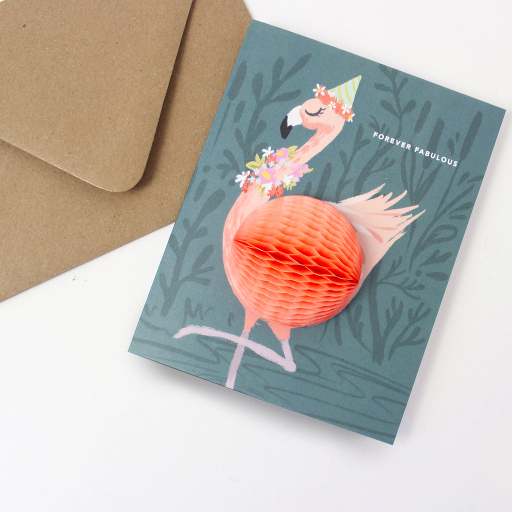 Pop-up Card - Flamingo Birthday