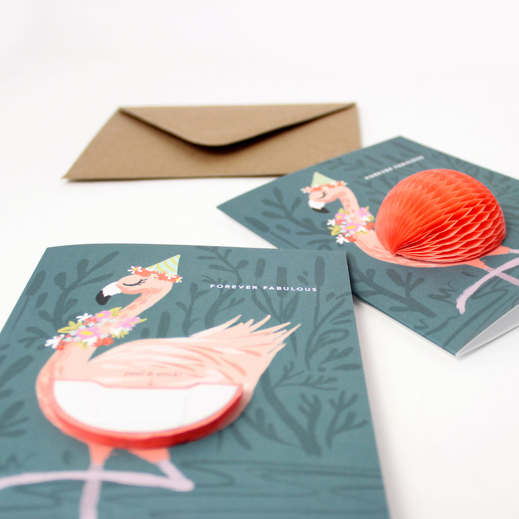 Pop-up Card - Flamingo Birthday