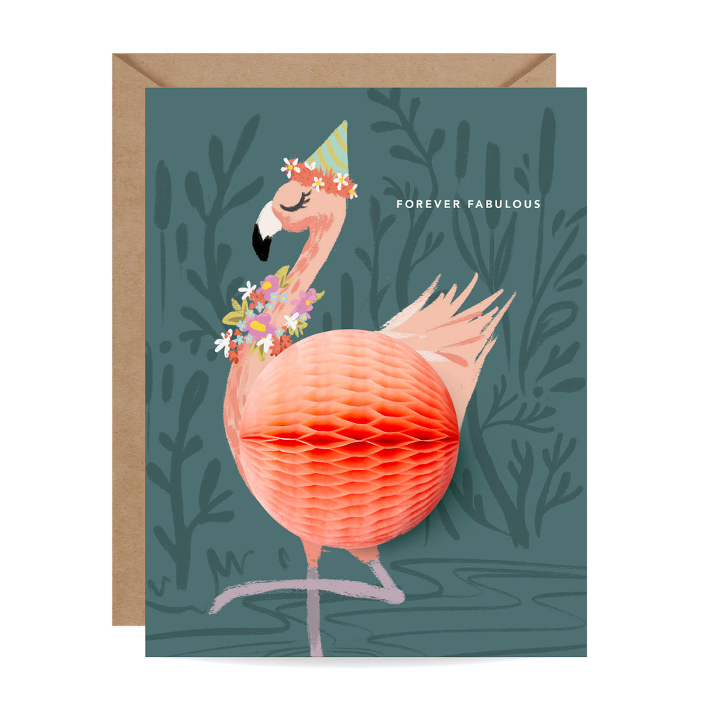 Pop-up Card - Flamingo Birthday