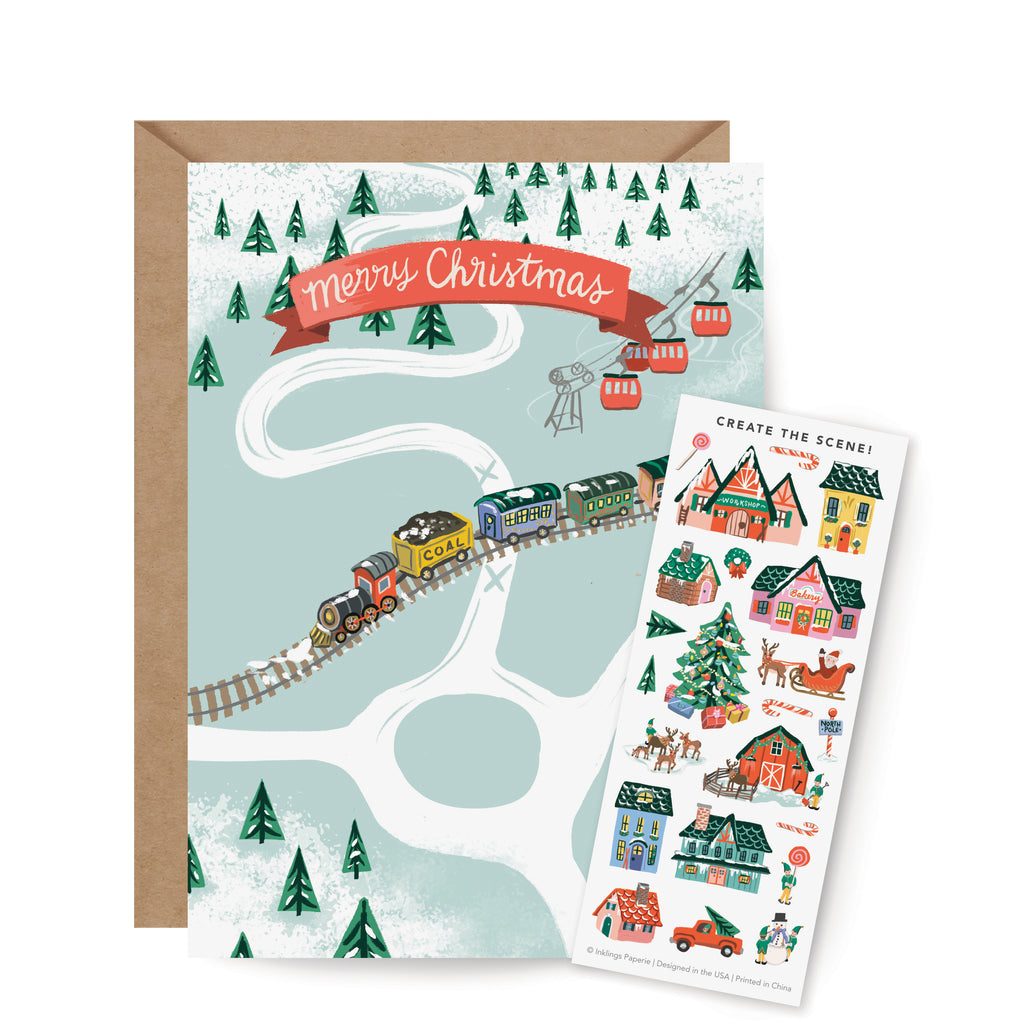 Sticker Scene Card - North Pole Village