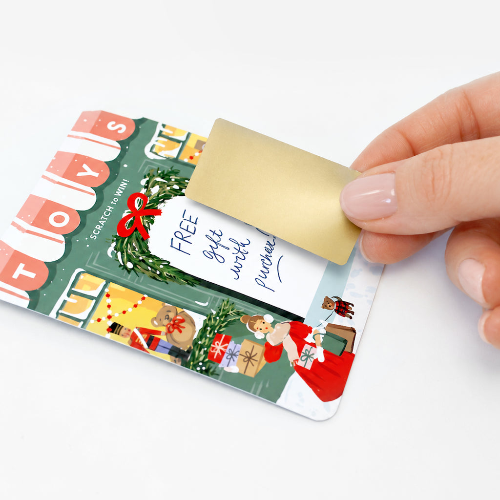 100 Customer Scratch Cards - Winter Toy Store