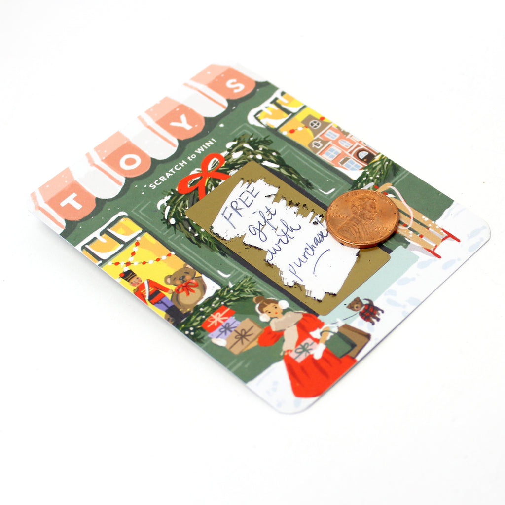100 Customer Scratch Cards - Winter Toy Store