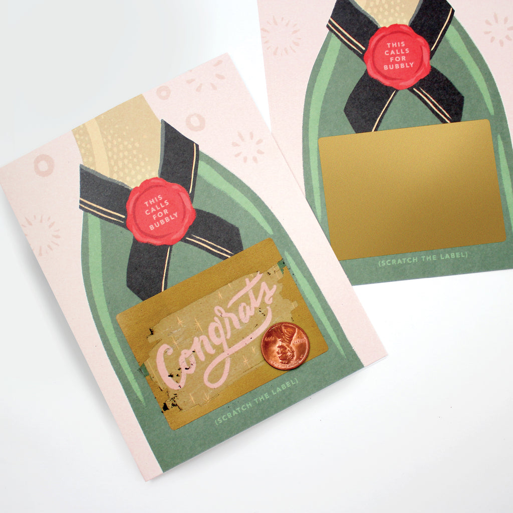Bubbly Champagne Scratch-off Card