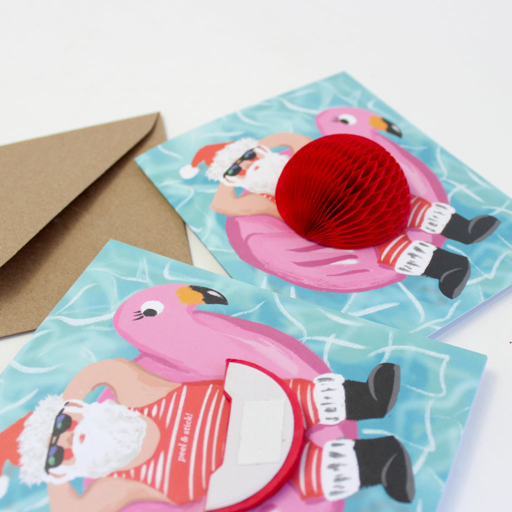 Pop-up Card - Swimming Santa