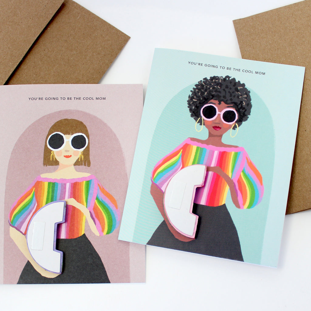 Pop-up Card - Black Cool Mom