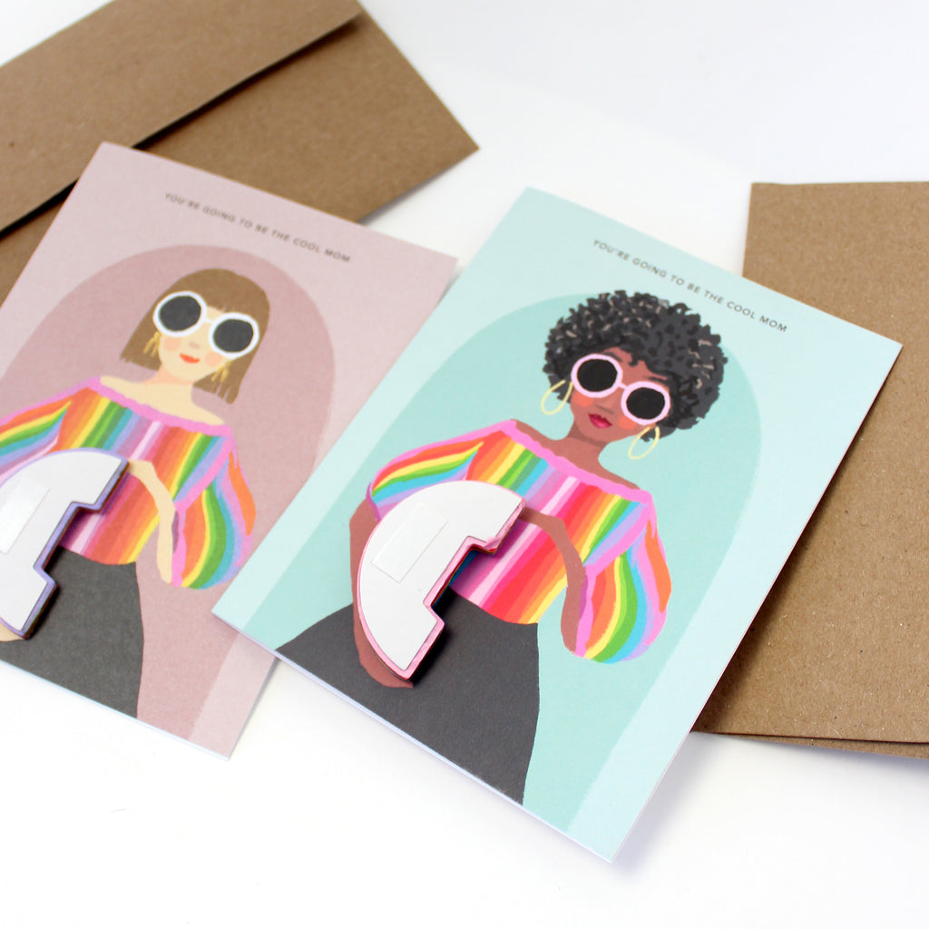 Pop-up Card - Black Cool Mom
