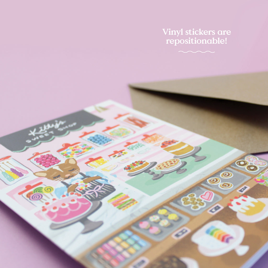 Sticker Scene Card - Sweet Shop