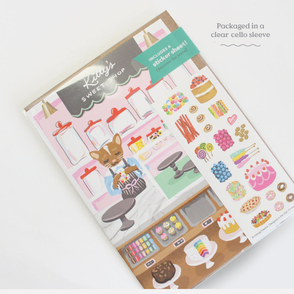 Sticker Scene Card - Sweet Shop