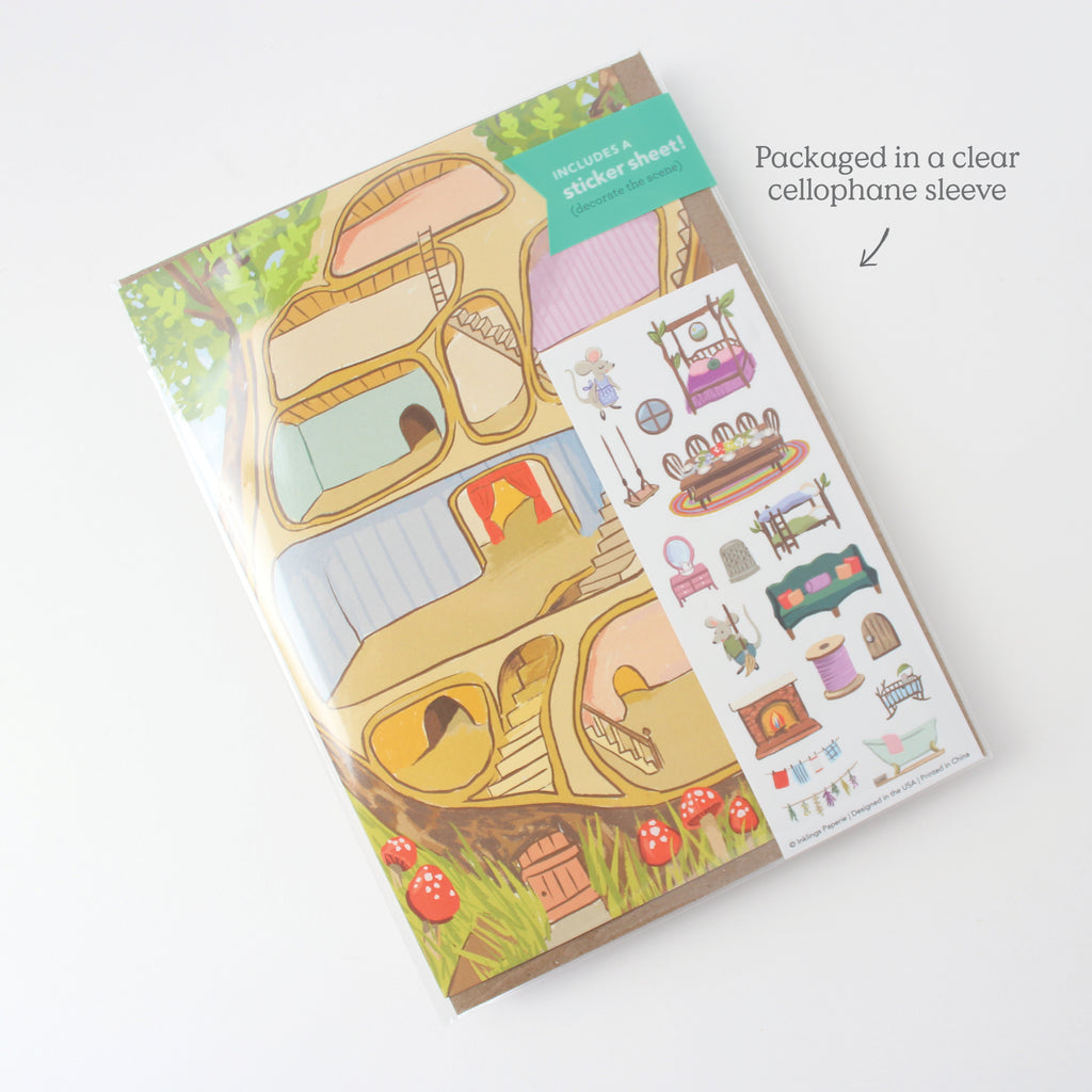 Sticker Scene Card - Mouse House
