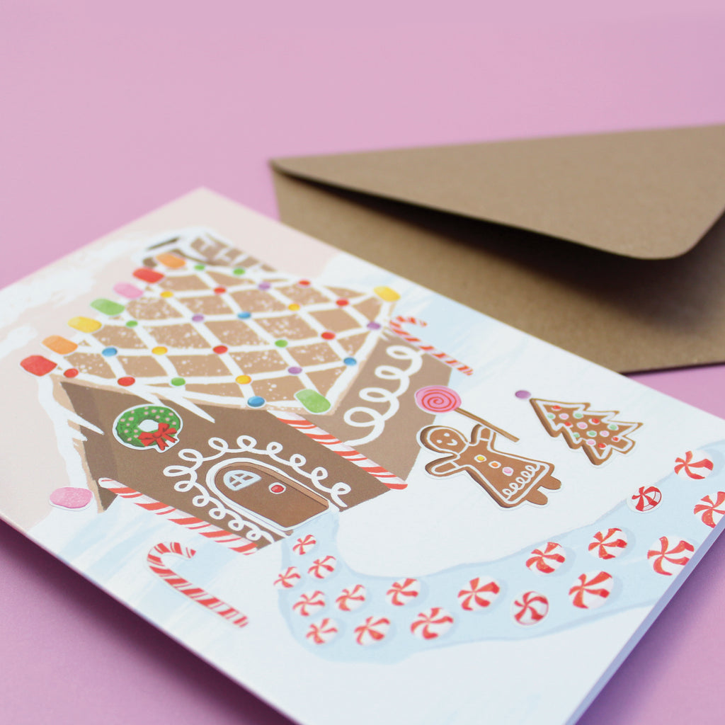 Sticker Scene Card - Gingerbread House