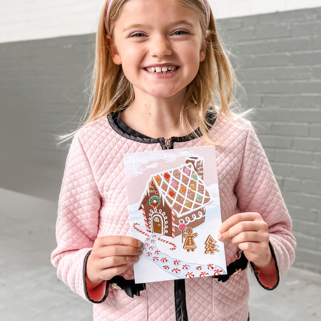 Sticker Scene Card - Gingerbread House