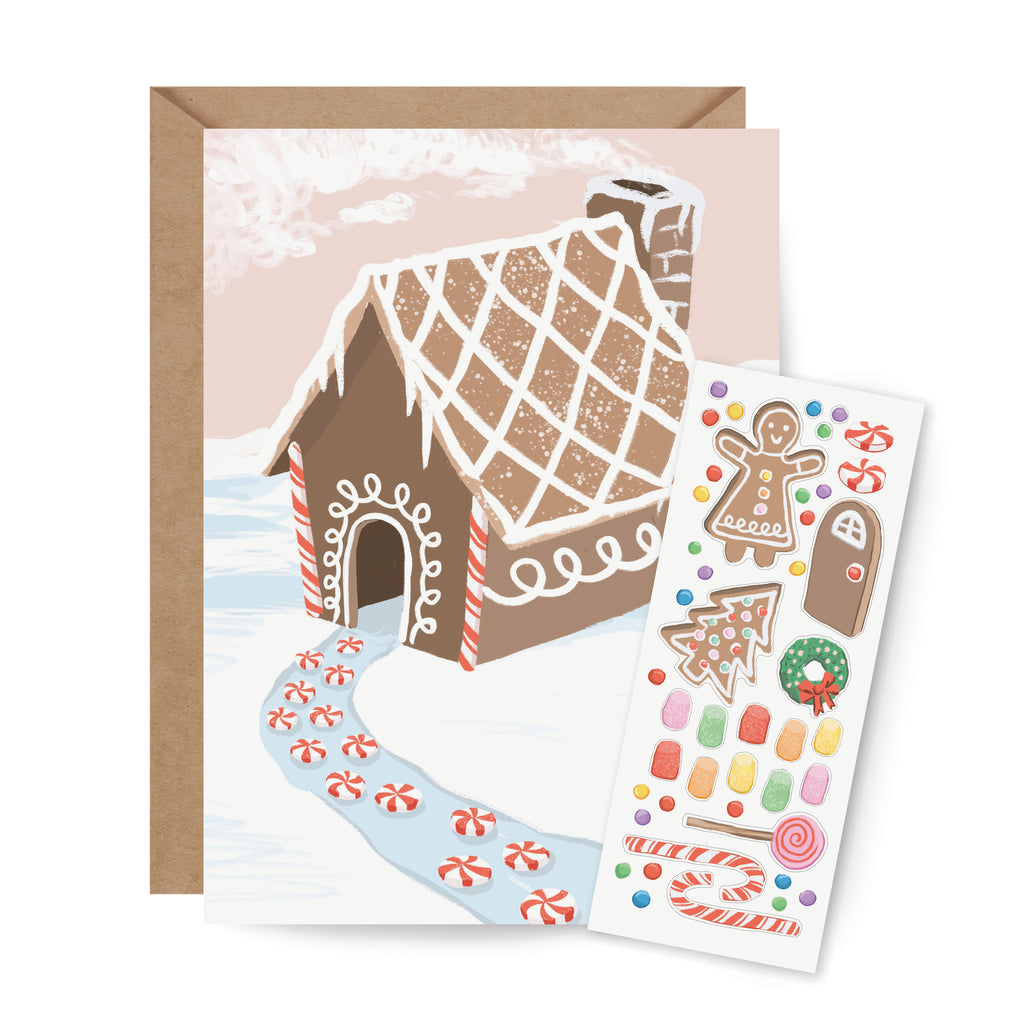 Gingerbread House Sticker Scene Card