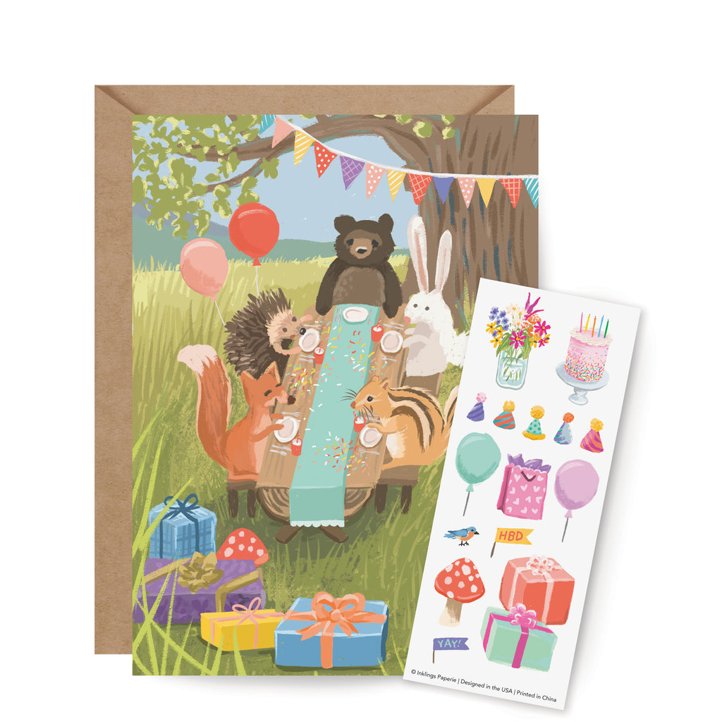 Sticker Scene Card - Woodland Party