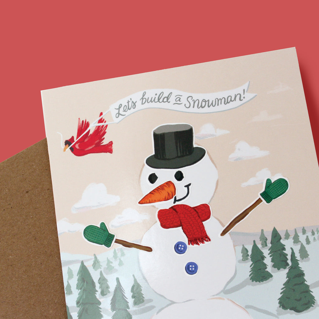 Sticker Scene Card - Build a Snowman