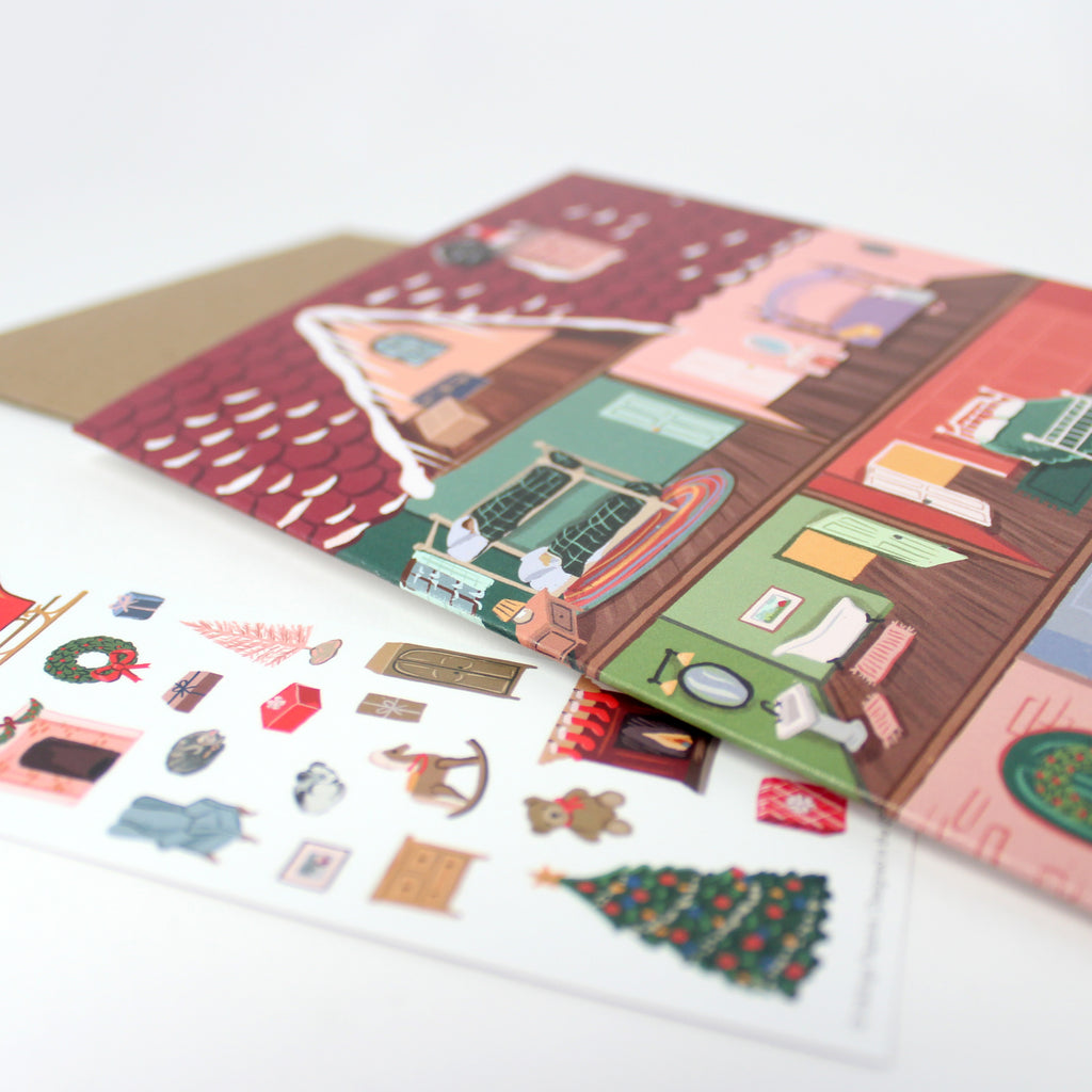Sticker Scene Card - Holiday House