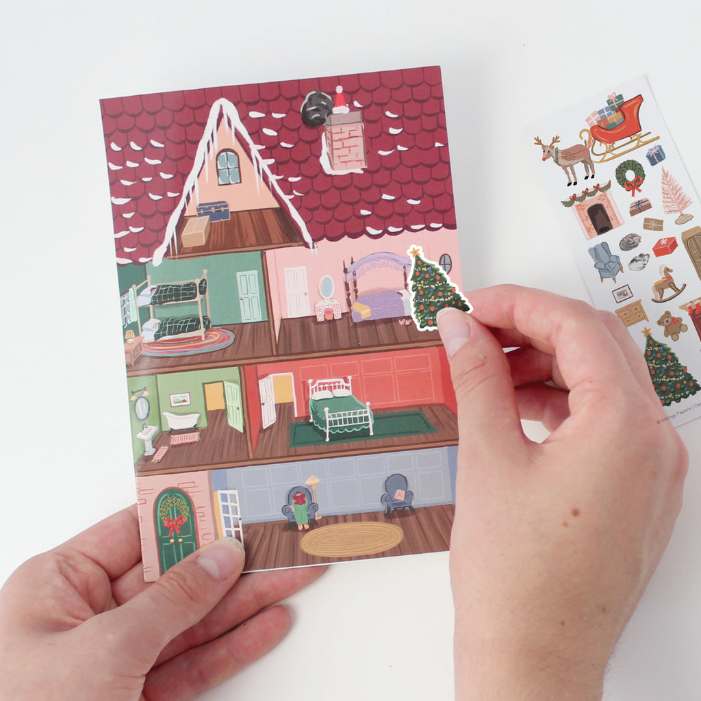 Sticker Scene Card - Holiday House