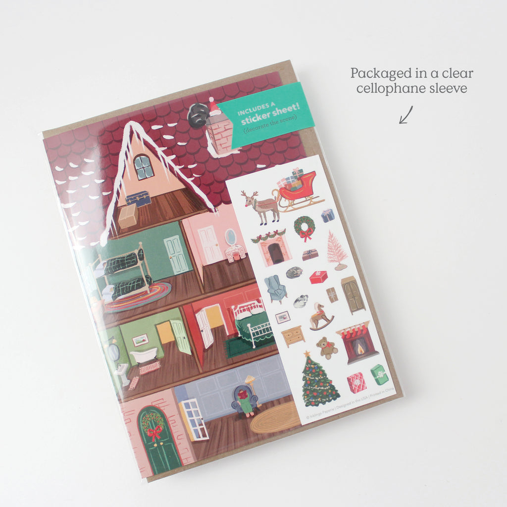 Sticker Scene Card - Holiday House
