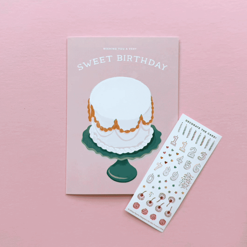 Sticker Scene Card - Decorate a Cake