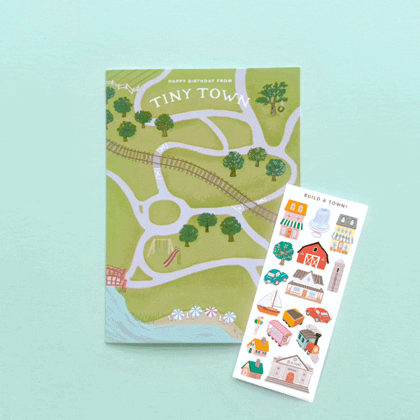 Sticker Scene Card - Tiny Town