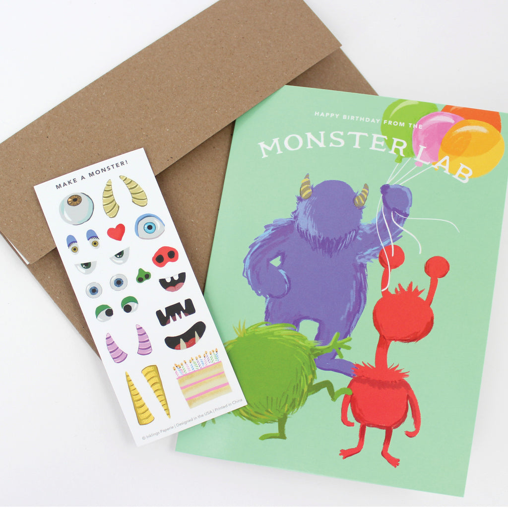 Sticker Scene Card - Monster Lab