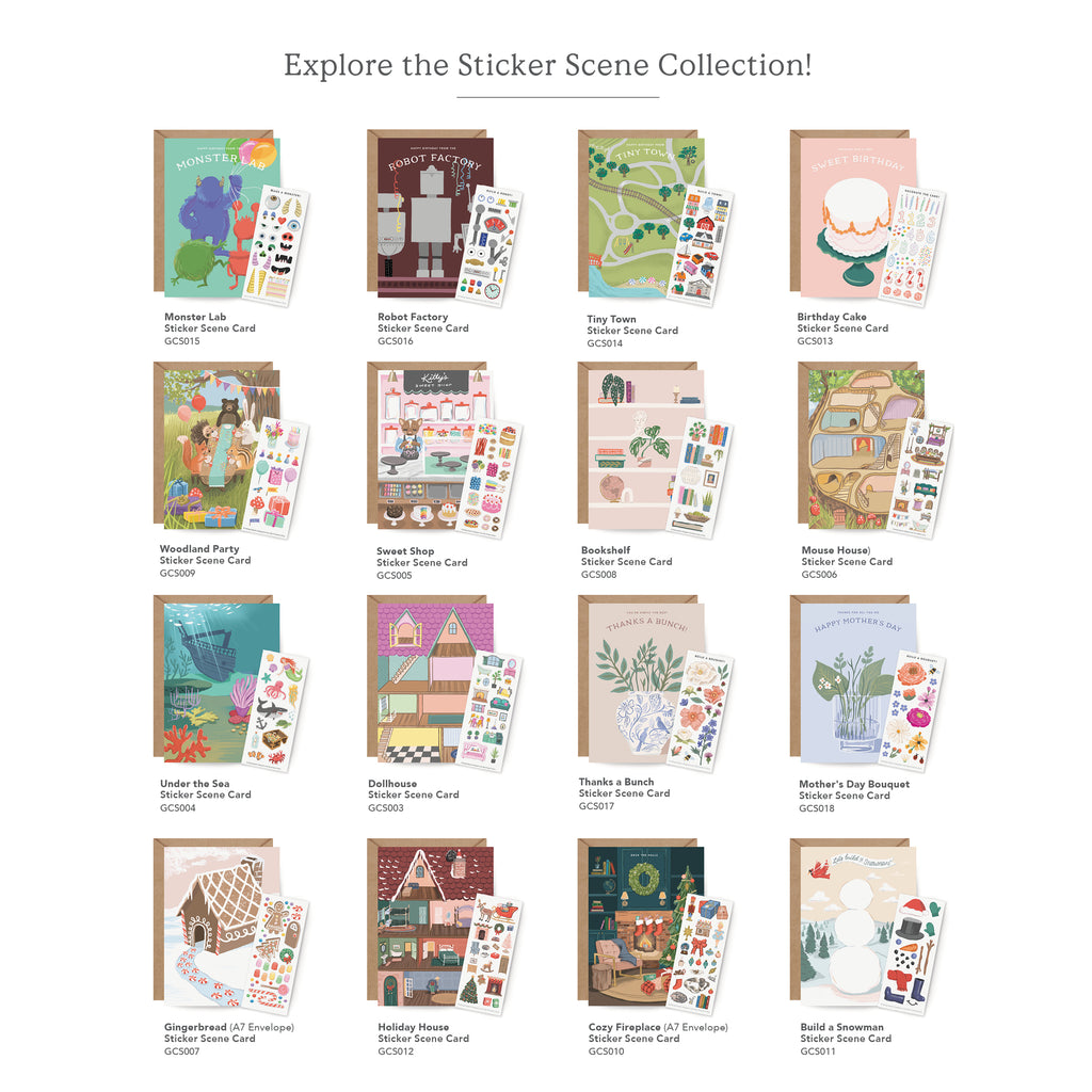 Sticker Scene Card - Robot Factory