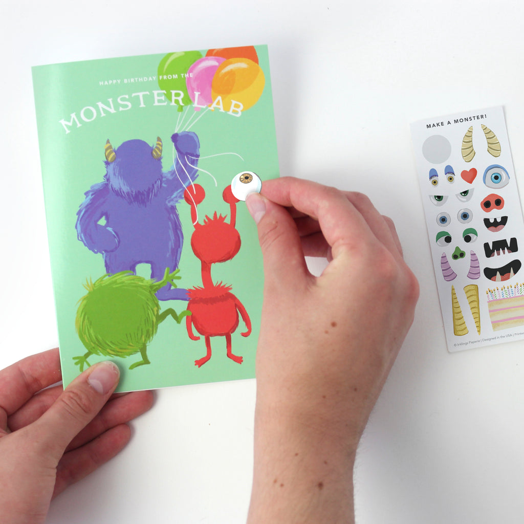 Sticker Scene Card - Monster Lab