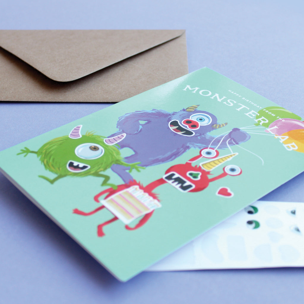 Sticker Scene Card - Monster Lab