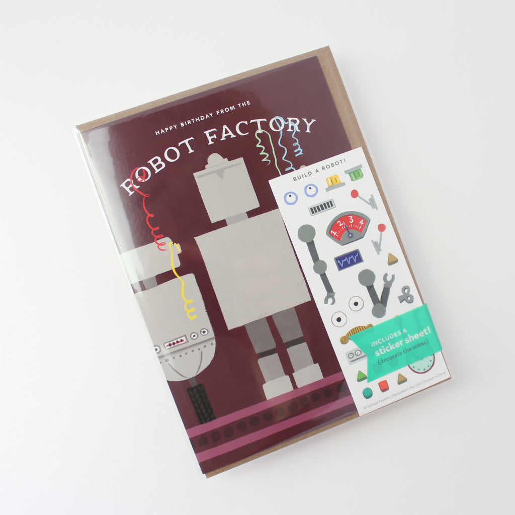 Sticker Scene Card - Robot Factory