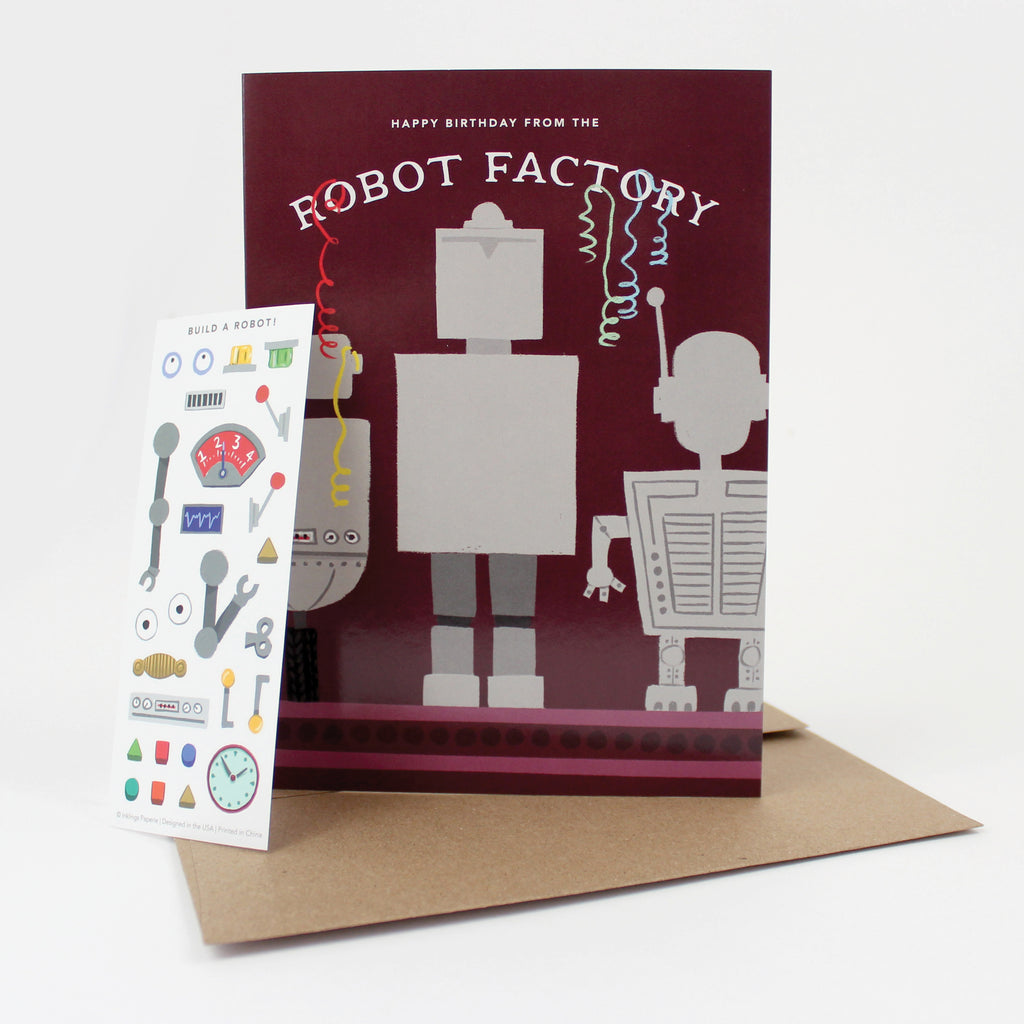 Sticker Scene Card - Robot Factory