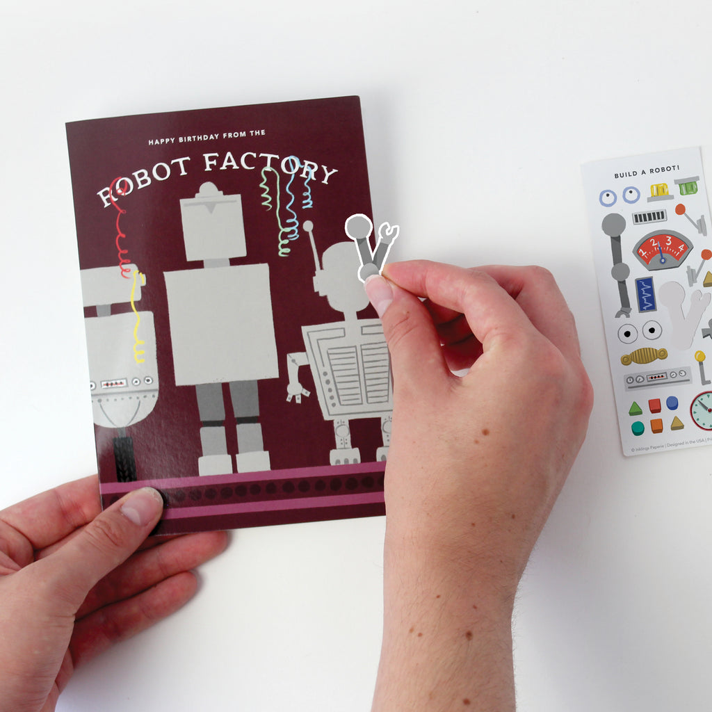 Sticker Scene Card - Robot Factory